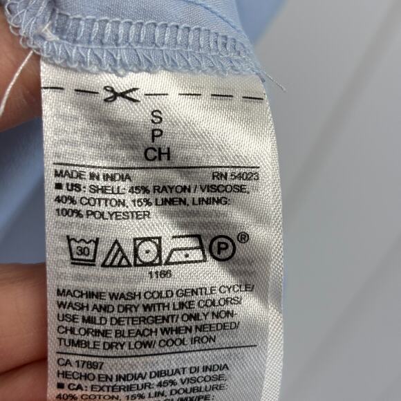 Old Navy Striped Chambray Dress Women Small Prairie Peasant Trad Wife Homestead - Picture 6 of 10